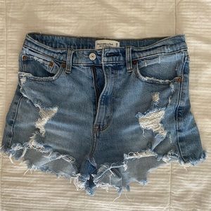 Abercrombie mom high rise jean shorts